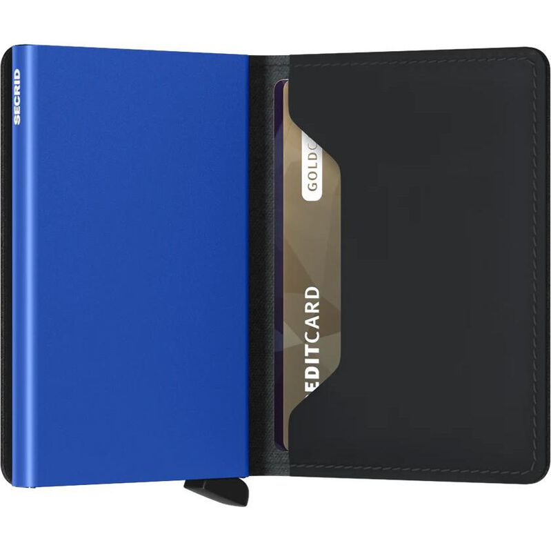 Secrid Slimwallet Matte Black & Blue image number 1